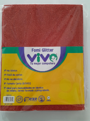 fomi rojo escarchado tamaño carta vivo