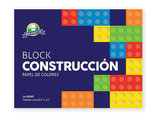 Block construcción papel de colores mis pasitos