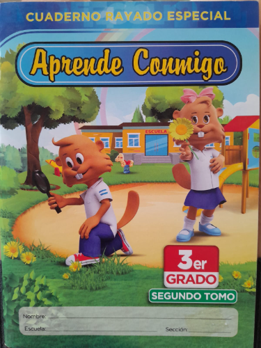 Cuaderno rayado especial aprende conmigo 3 grado 2 tomo