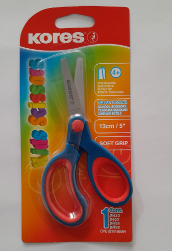 Tijera escolar punta redonda kores 5  pulg