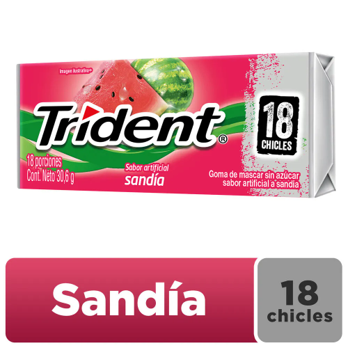 CHICLETS SANDIA TRIDENT X 18 CHICLES