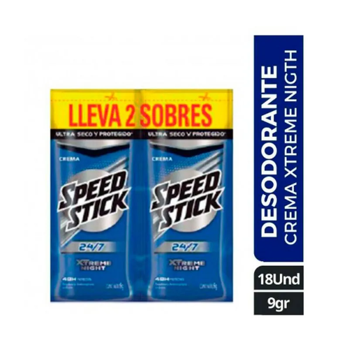 Desodorante SPEED STICK Xtreme night x 2 sobres