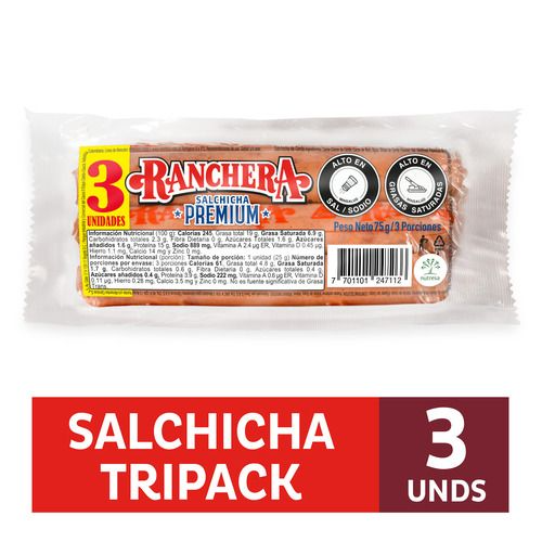 Salchicha Ranchera x 3 Und