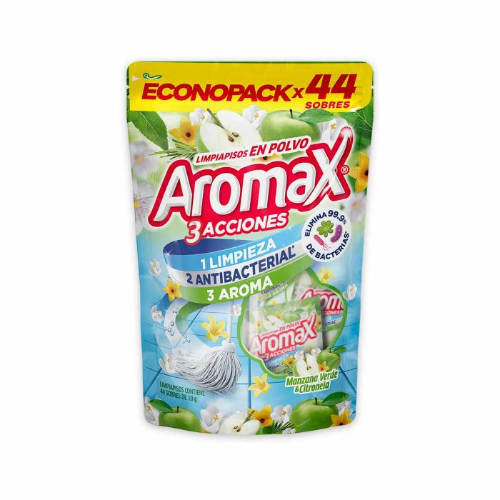 LIMPIAPISOS EN POLVO EN PAPELETA AROMAX MANZANA VERDE  X 10 GR