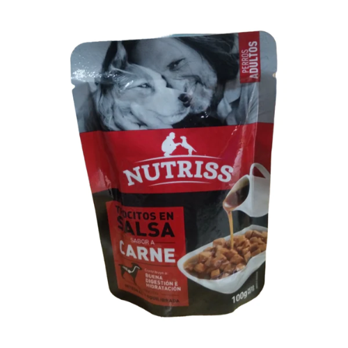 NUTRISS Alimento humedo para perros sabor a Carne x 100 gr