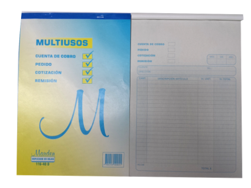 Multiusos Facturero 80 Hojas