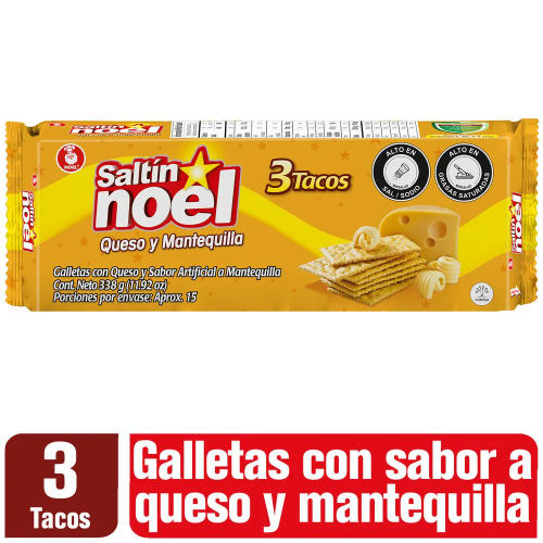 GALLETAS QUESO Y MANTEQUILLA 3 TACOS 338 G