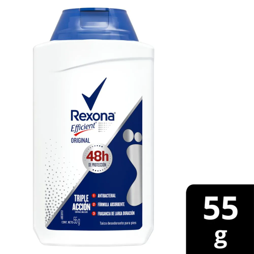 TALCO PARA PIES REXONA EFFICIENT ORIGINAL X 55 GR