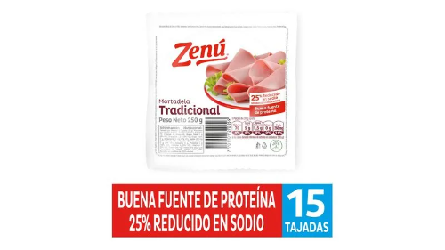 Mortadela Tradicional ZENU 15 Und x 250 Gr