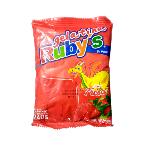 Gelatina Rubys Fresa 220 Gr.