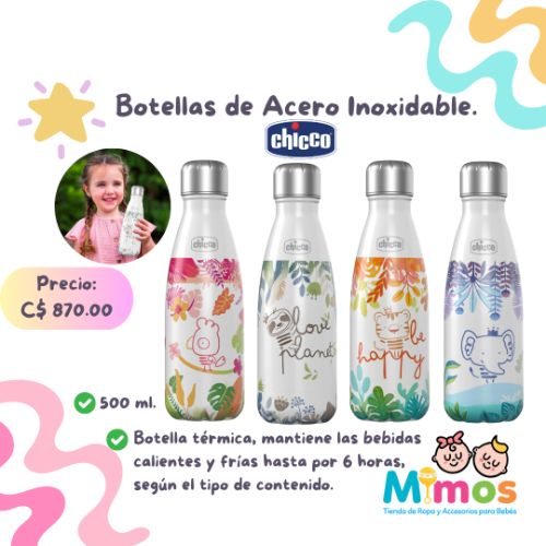 Botella de Acero Inoxidable Chicco 500ml
