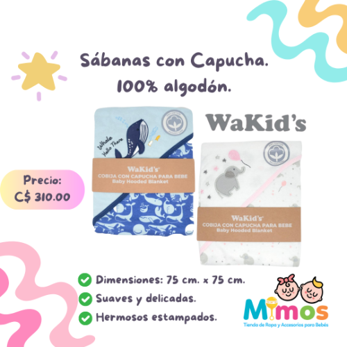 Sábanas con capucha Wakids