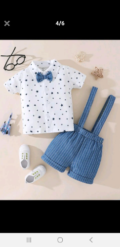 Conjunto Short tirantes con estrellas