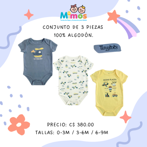 Conjunto de varón con mangas 3 piezas Tinytots