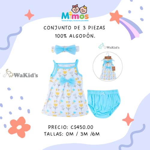 Conjunto de algodon 3 piezas Wakids
