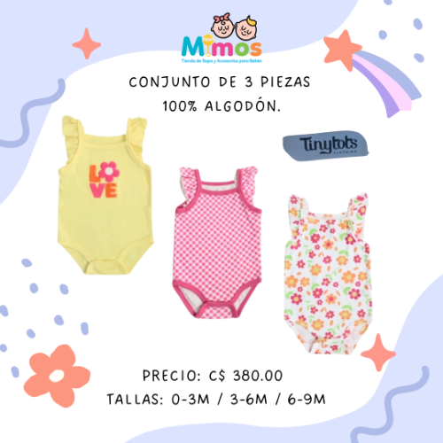 Conjunto de niña sin mangas 3 piezas Tinytots
