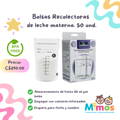Bolsas Recolectoras de Leche materna 50 unds