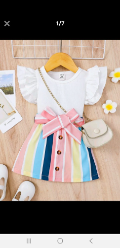 Conjunto Falda a rayas con blusa
