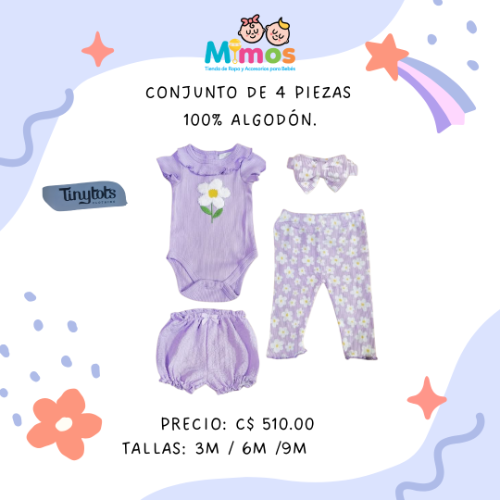 Conjunto de Niña 4 piezas Tinytots