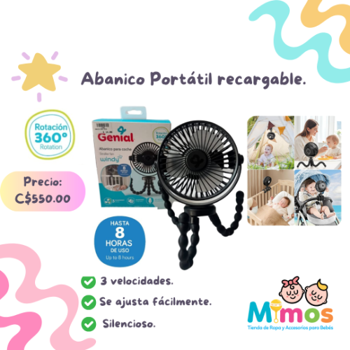 Abanico Portátil Recargable Genial