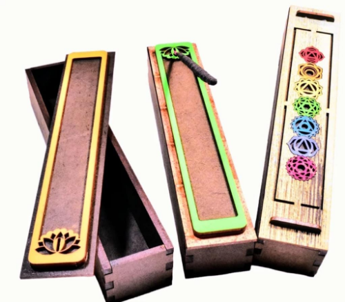 CAJA PORTA SAHUMERIO 7CHAKRAS