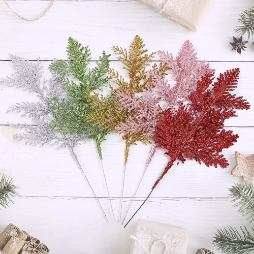 hoja navidad escarchada