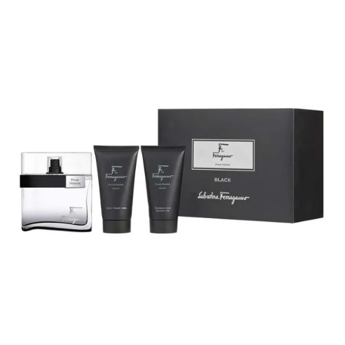 Set F by Ferragamo Black 3 piezas for men