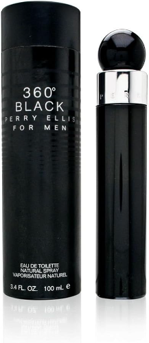 Perry Ellis 360 Black For Men Edt 3.4oz
