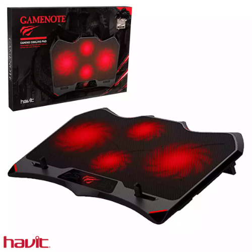 Cooler gaming Portatil negro led rojo, HV-F2081