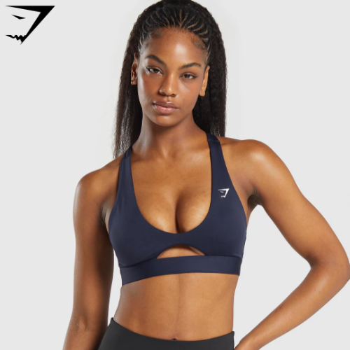 Peek A Boo Sports Bra - Heavy Blue(S)