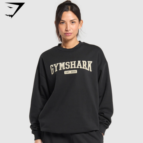 Collegiate Lifestyle Oversized Sweatshirt - Black(S)