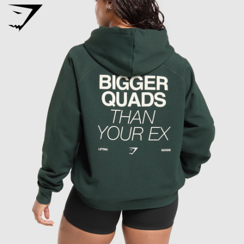 (S) Bigger Quads Than Your Ex Brushed Hoodie - Victory Green
