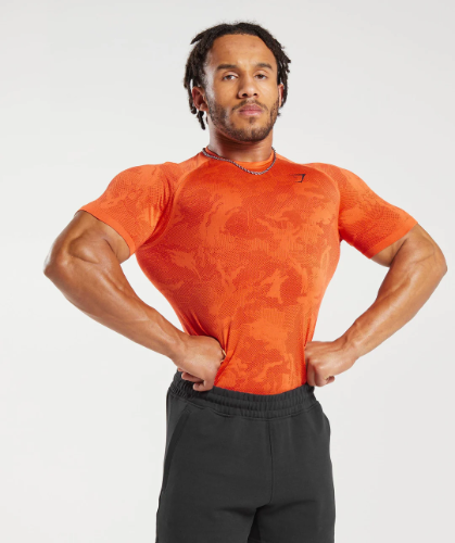 GEO SEAMLESS T-SHIRT orange(L)