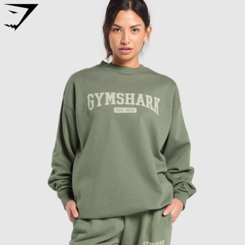 Collegiate Lifestyle Oversized Swearshirt - Base Green(XS)