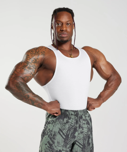 RIBBED TANK 1PK white(M)