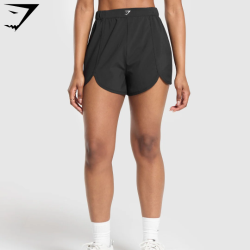 Scallop Hem Shaped Shorts - Black(S)