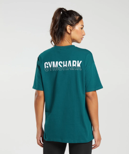 FRACTION OVERSIZED T-SHIRT deep teal (M)