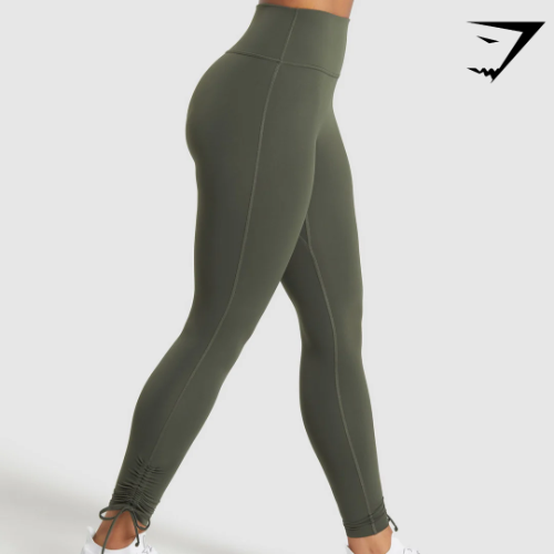 Ribbon Ankle Leggings - Strength Green(M)