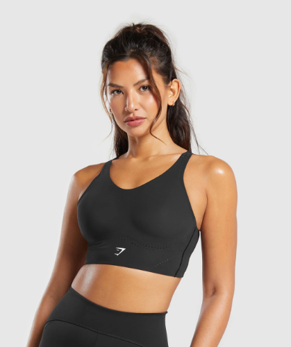 Longline Crossback (S) Sports Bra - Black