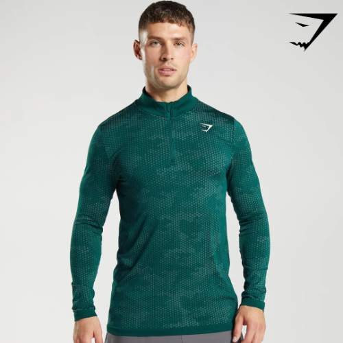 SPORT SEAMLESS 1/4 ZIP hoya green (S)