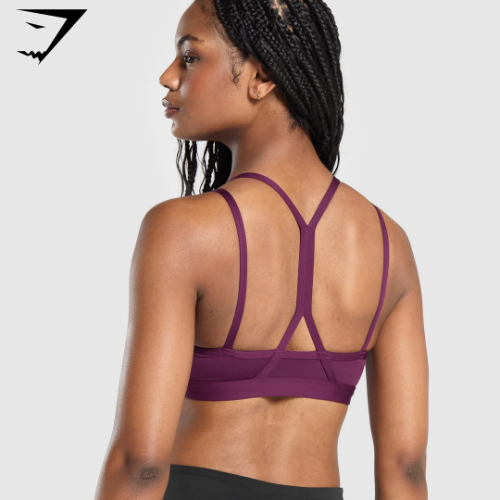 Strap Feature Sports Bra - Magenta Purple(S)