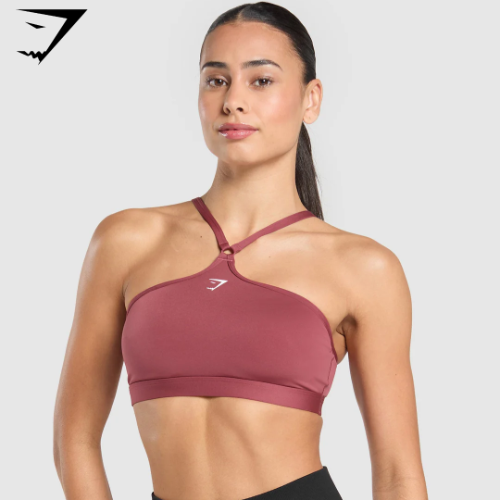 Preventa Halter Neck Sports Bra - Washed Berry Pink(S)