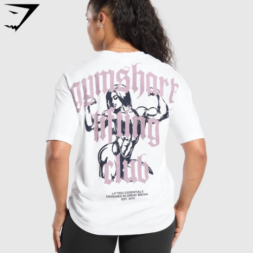 Lifting Club Graphic T-Shirt - White(S)