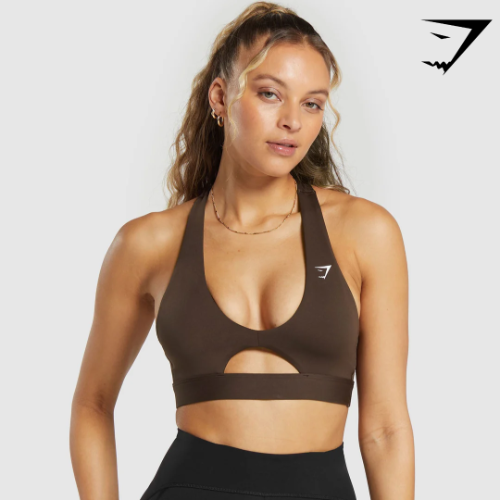 Peek A Boo Sports Bra - Archive Brown(S)