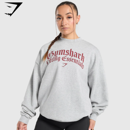 Lifting Essentials Oversized Sweatshirt - Light Grey Core Marl(XS)