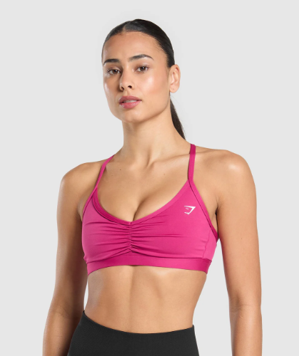 Preventa Ruched Strappy Sports Bra - Winning Pink(S)