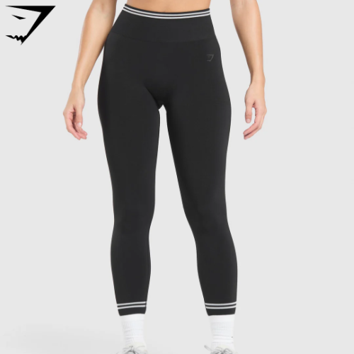 Contrast Seamless Leggings - Black(S)