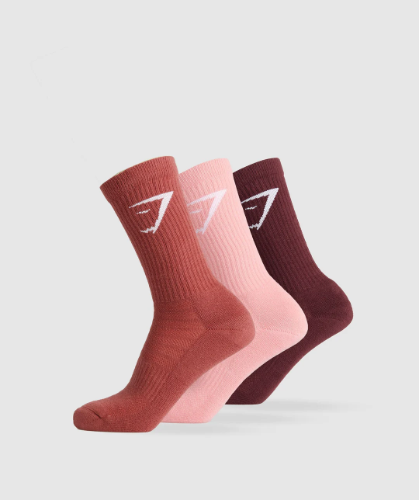CREW SOCKS 3PK pink flamingo