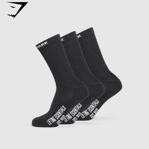 Wordmark Crew 3pk - Black