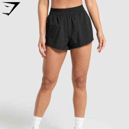 Double Waistband Shorts - Black/Black(M)